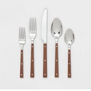 Threshold - 20pc Stainless Steel Burlington Silverware Set Fau Silver